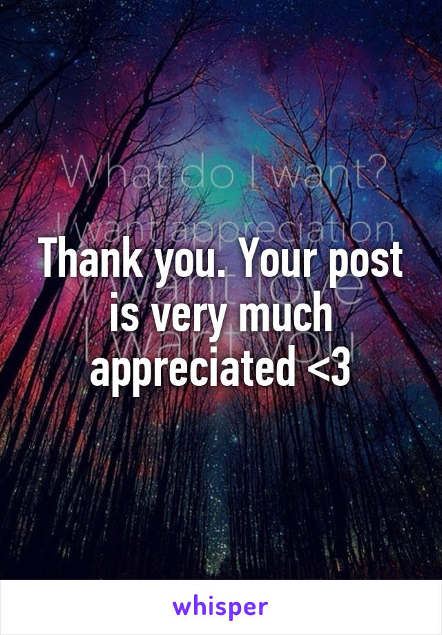 Thank you. Your post is very much appreciated <3