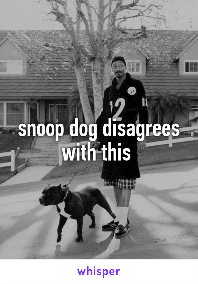 snoop dog disagrees with this 