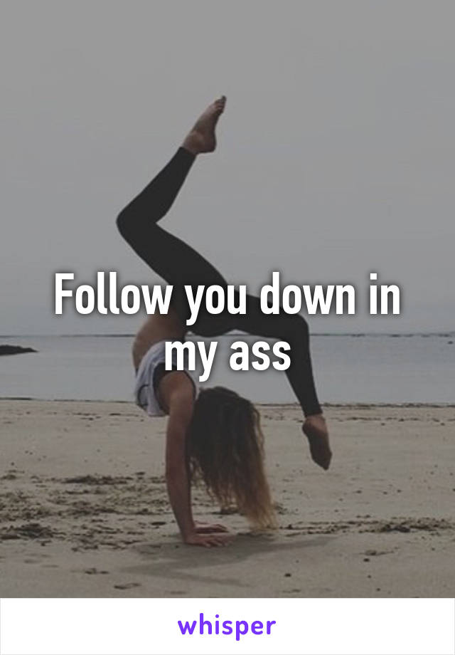 Follow you down in my ass