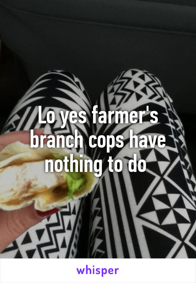 Lo yes farmer's branch cops have nothing to do 