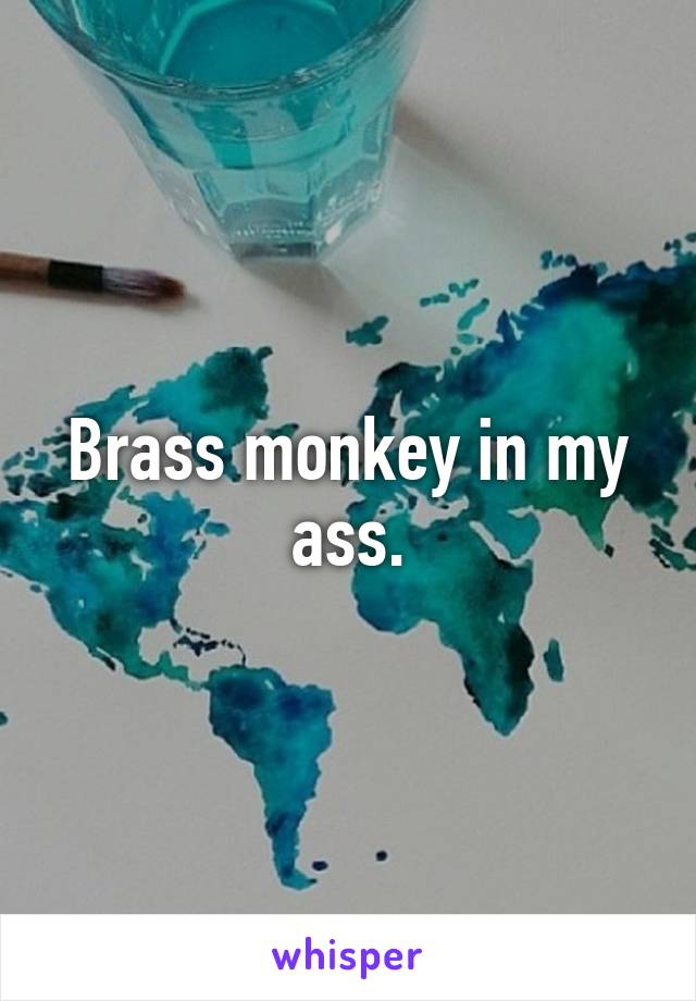 Brass monkey in my ass.