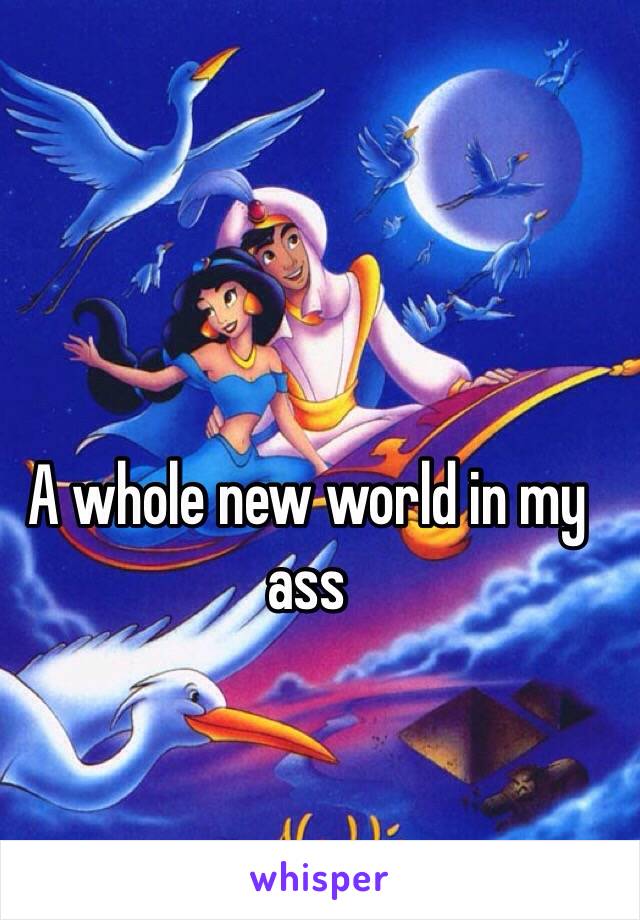 A whole new world in my ass