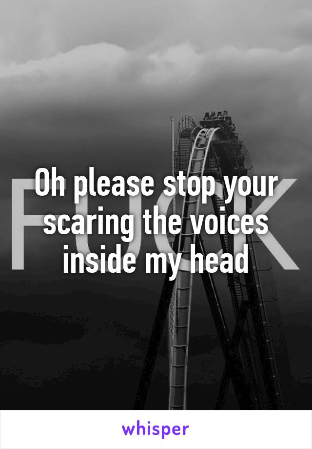 Oh please stop your scaring the voices inside my head