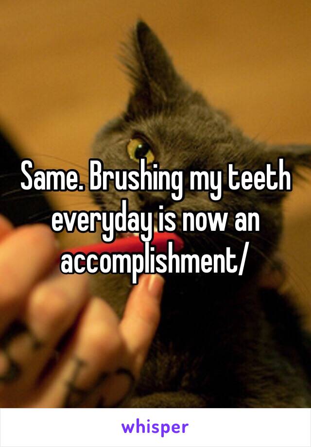 Same. Brushing my teeth everyday is now an accomplishment/ 