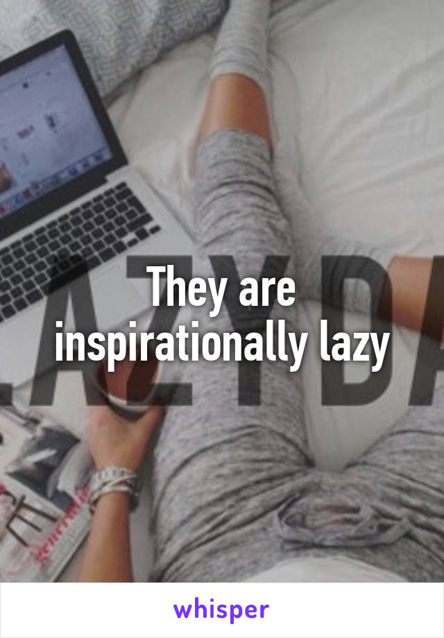 They are inspirationally lazy