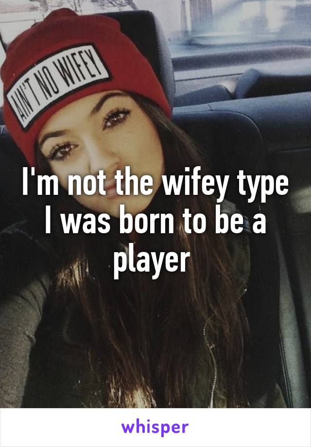 I'm not the wifey type I was born to be a player 