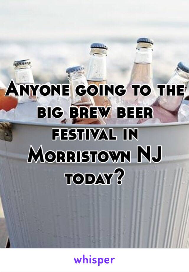 Anyone going to the big brew beer festival in Morristown NJ today?