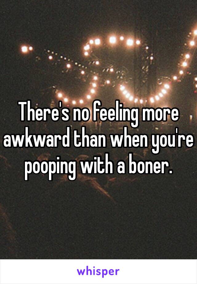 There's no feeling more awkward than when you're pooping with a boner. 