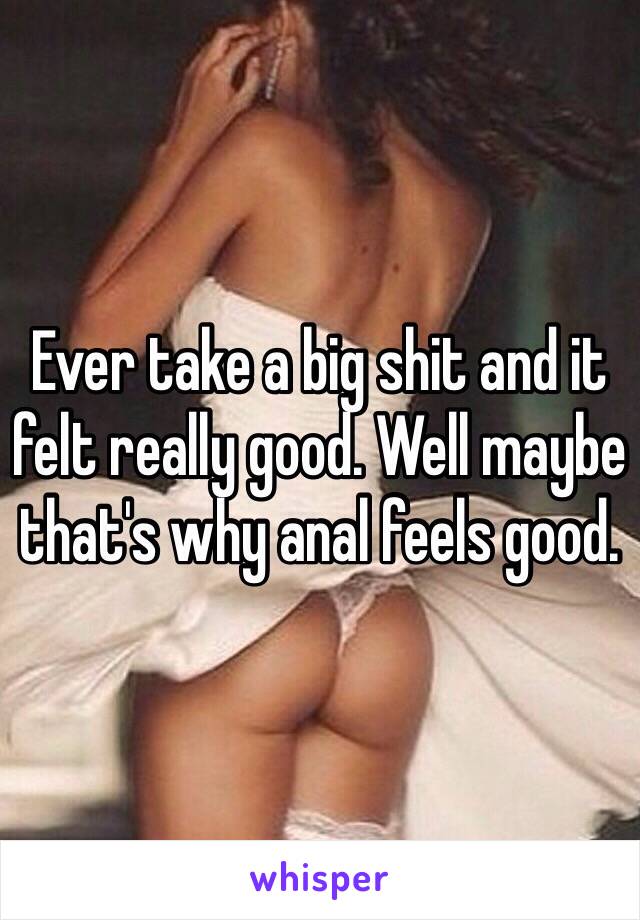 Ever take a big shit and it felt really good. Well maybe that's why anal feels good. 