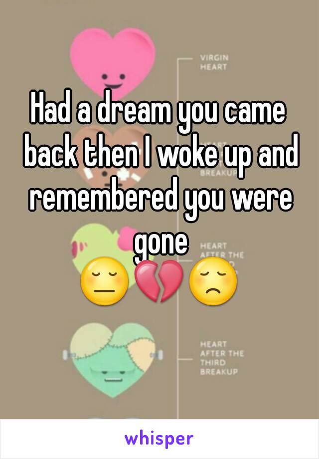 Had a dream you came back then I woke up and remembered you were gone
😔💔😞