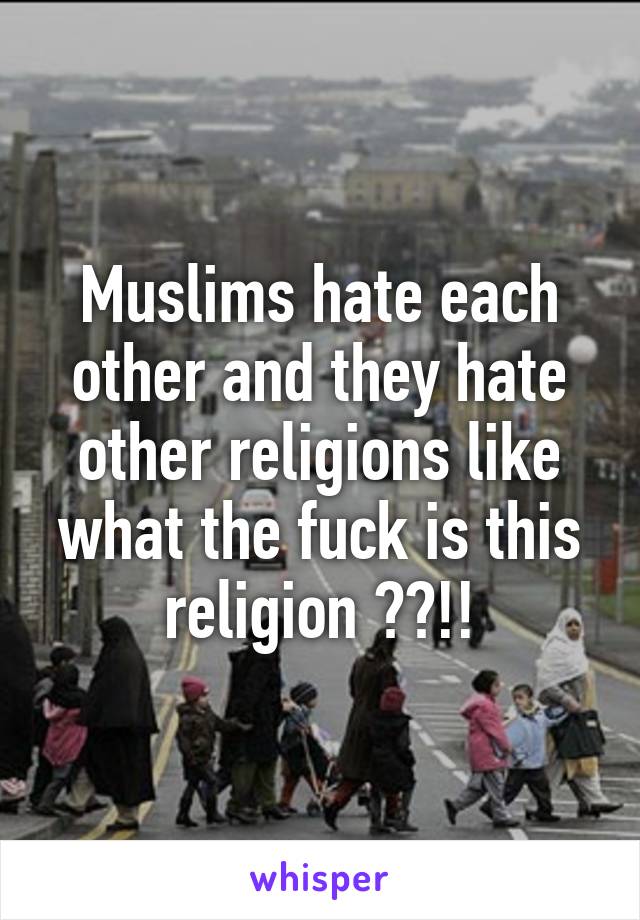 Muslims hate each other and they hate other religions like what the fuck is this religion ??!!