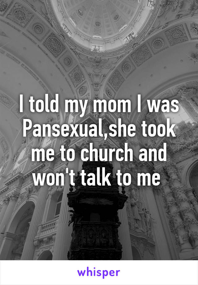 I told my mom I was Pansexual,she took me to church and won't talk to me 