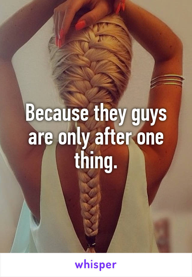 Because they guys are only after one thing.