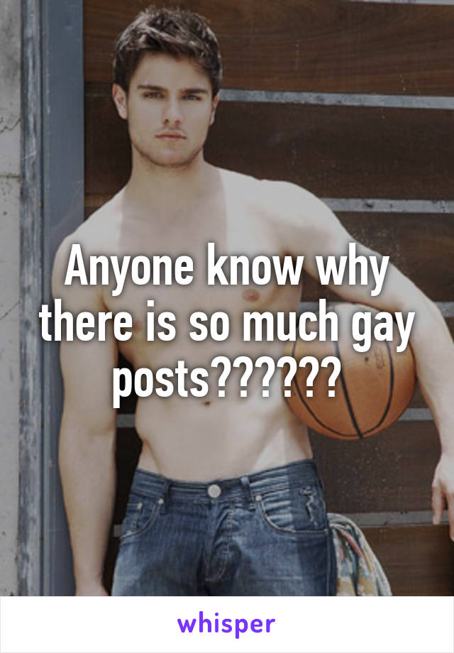 Anyone know why there is so much gay posts??????