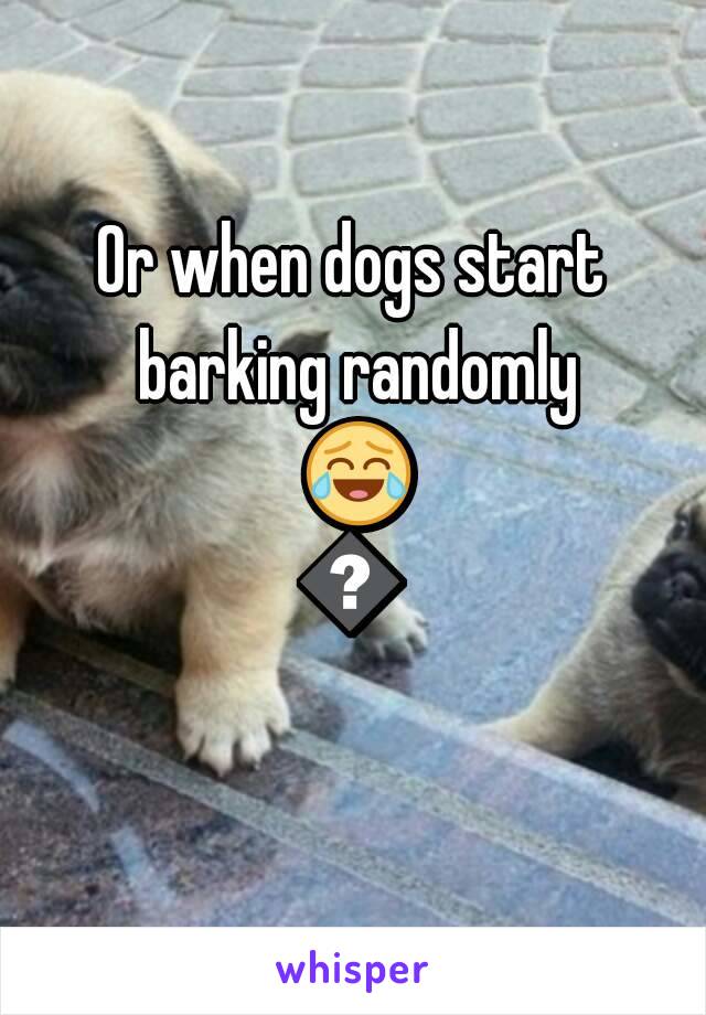 Or when dogs start barking randomly 😂😂