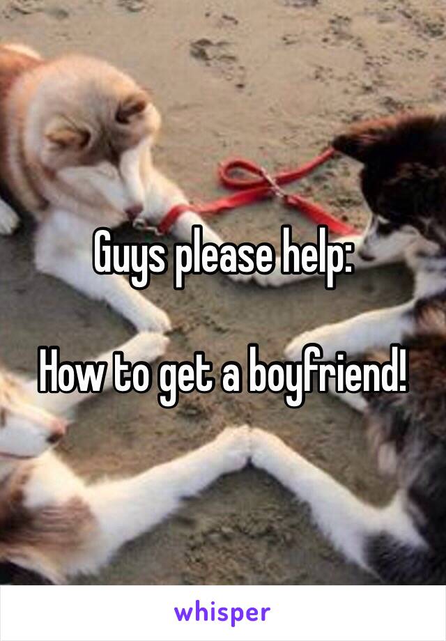 Guys please help: 

How to get a boyfriend!