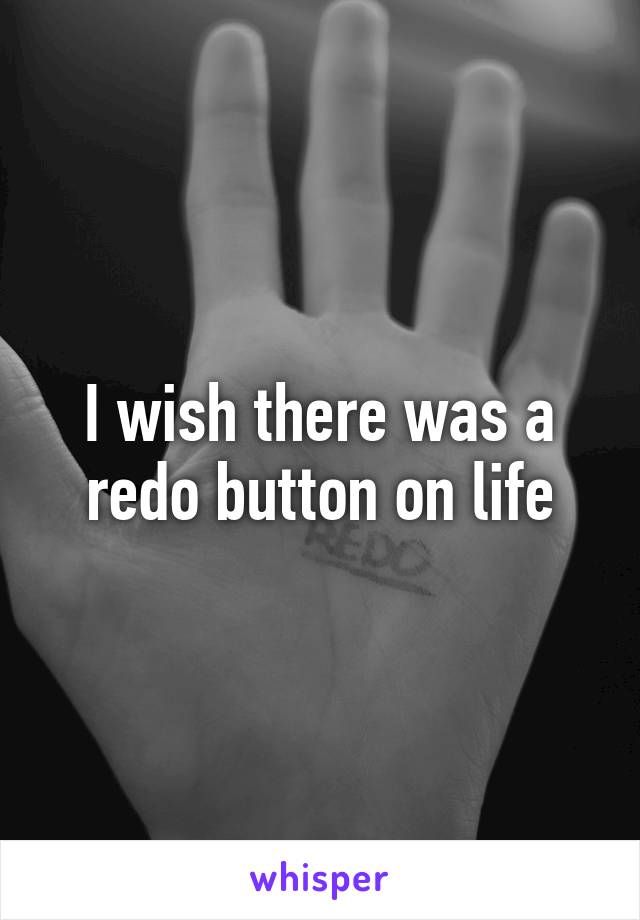 I wish there was a redo button on life