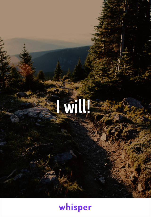 I will! 