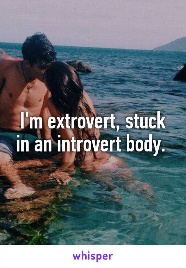 I'm extrovert, stuck in an introvert body. 