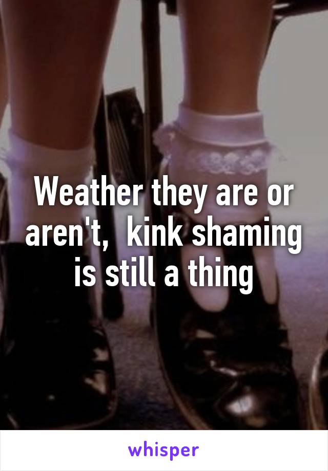 Weather they are or aren't,  kink shaming is still a thing