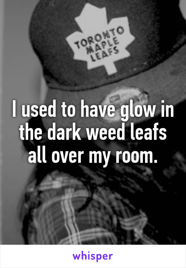 I used to have glow in the dark weed leafs all over my room.