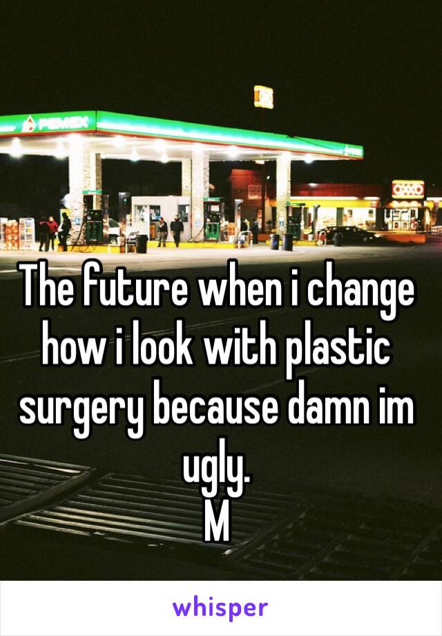 The future when i change how i look with plastic surgery because damn im ugly.
M