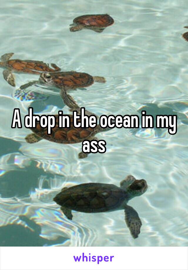 A drop in the ocean in my ass