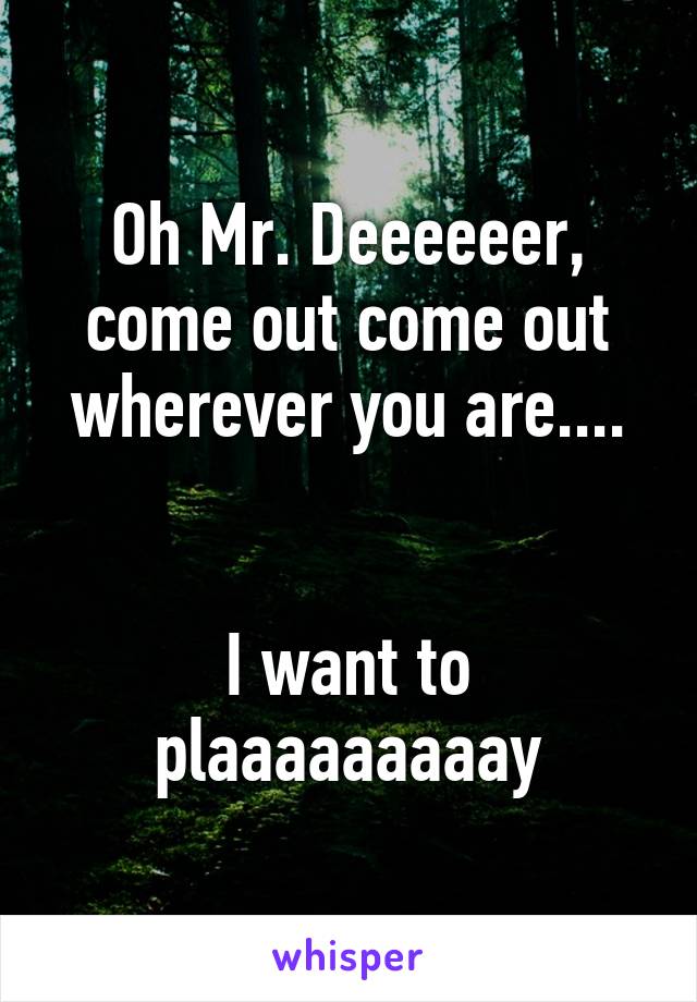 Oh Mr. Deeeeeer, come out come out wherever you are....


I want to plaaaaaaaaay