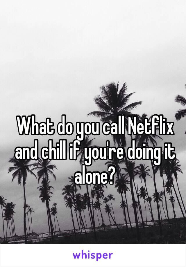 What do you call Netflix and chill if you're doing it alone?