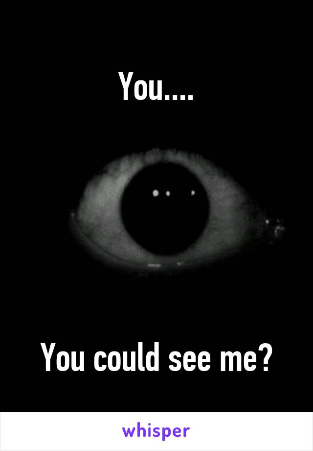 You....






You could see me?