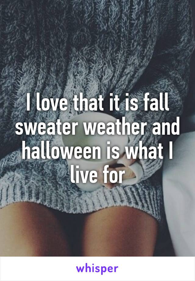 I love that it is fall sweater weather and halloween is what I live for