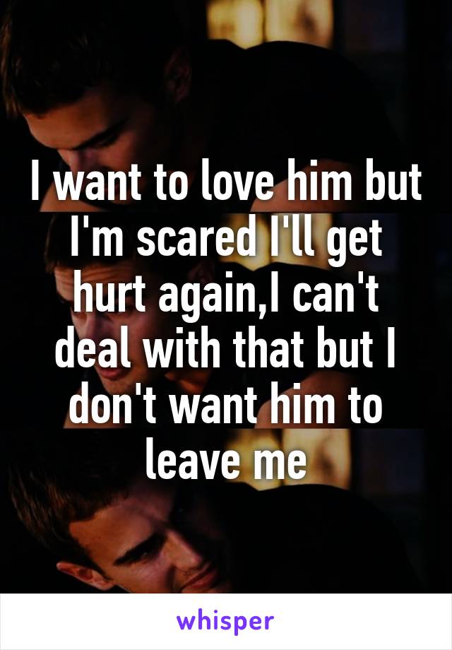 I want to love him but I'm scared I'll get hurt again,I can't deal with that but I don't want him to leave me