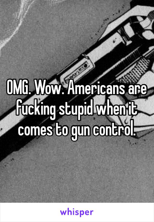 OMG. Wow. Americans are fucking stupid when it comes to gun control.