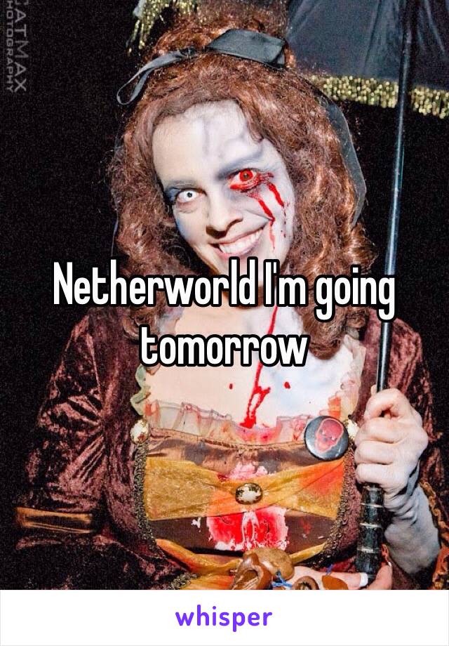 Netherworld I'm going tomorrow