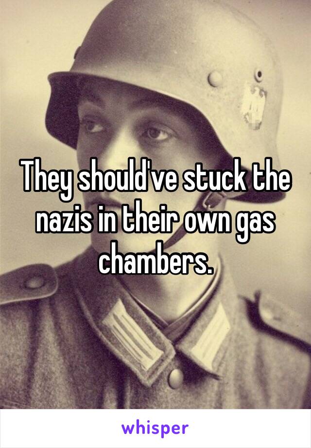 They should've stuck the nazis in their own gas chambers. 