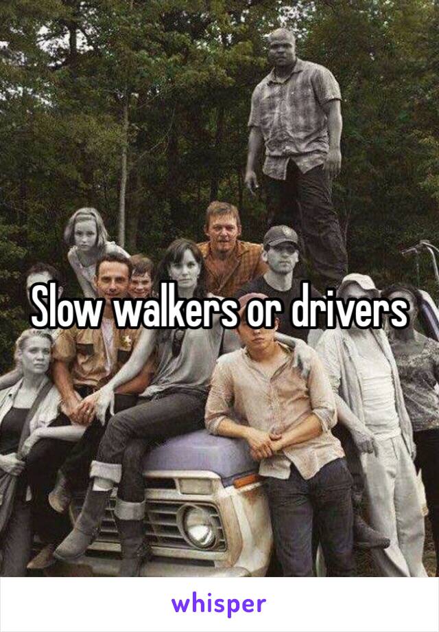 Slow walkers or drivers 