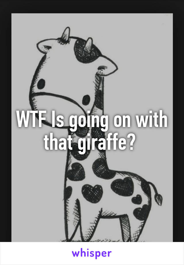 WTF Is going on with that giraffe? 