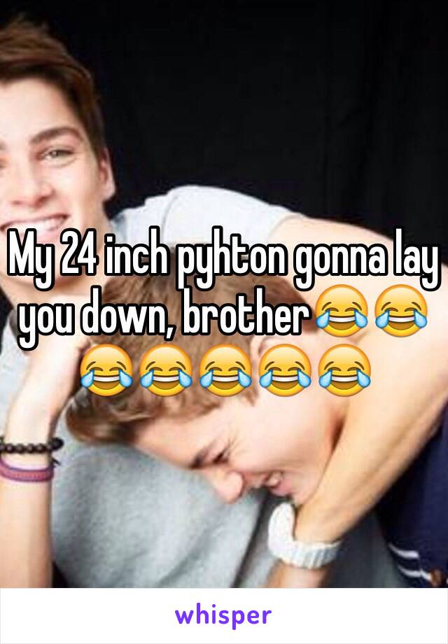 My 24 inch pyhton gonna lay you down, brother😂😂😂😂😂😂😂