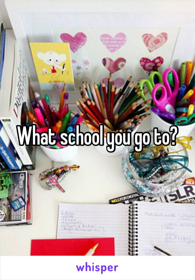 What school you go to?