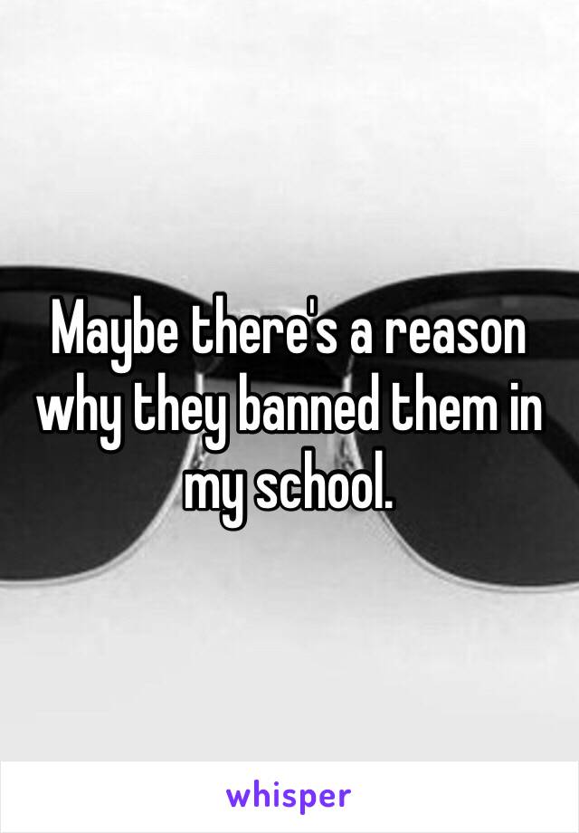 Maybe there's a reason why they banned them in my school. 
