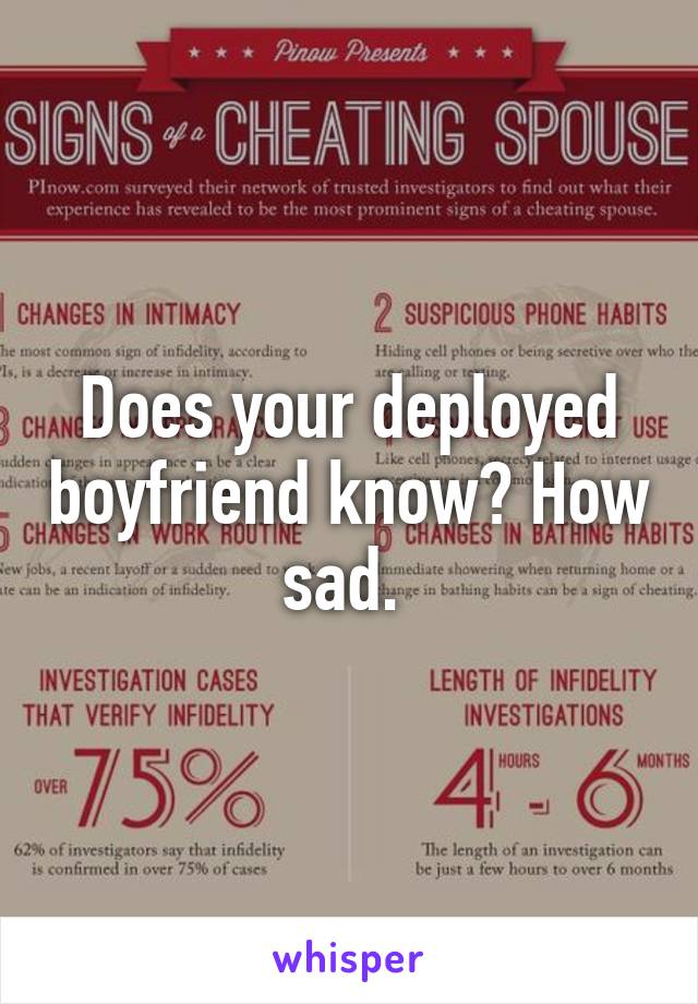 Does your deployed boyfriend know? How sad. 