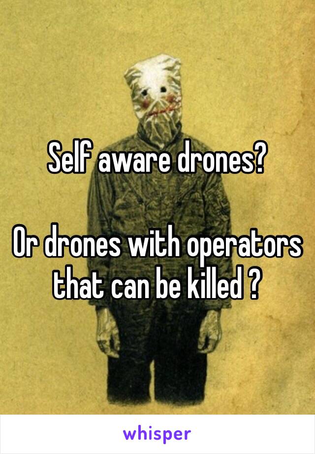 Self aware drones? 

Or drones with operators that can be killed ?