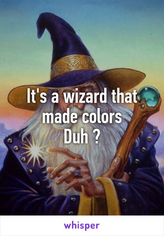 It's a wizard that made colors
Duh ?