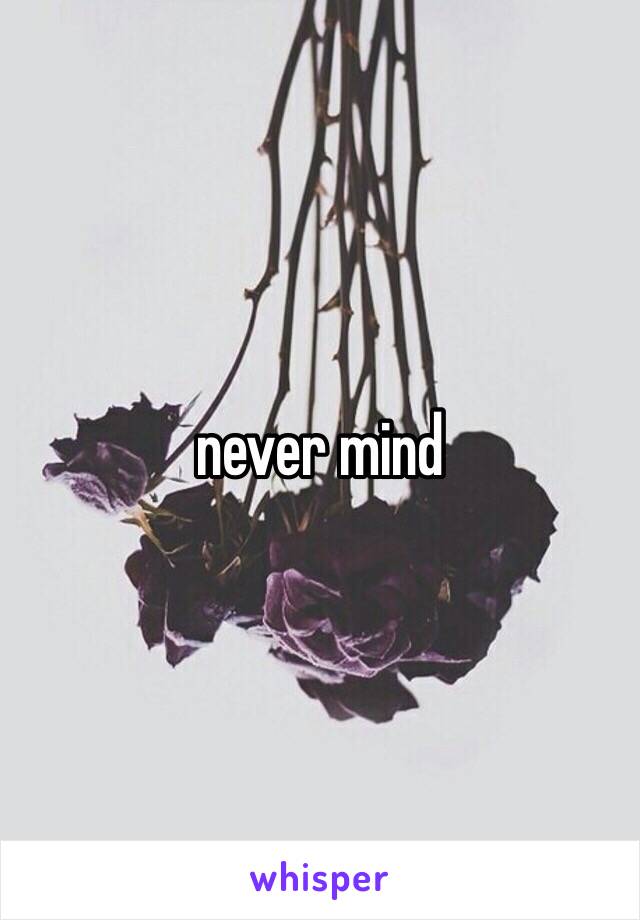 never mind 