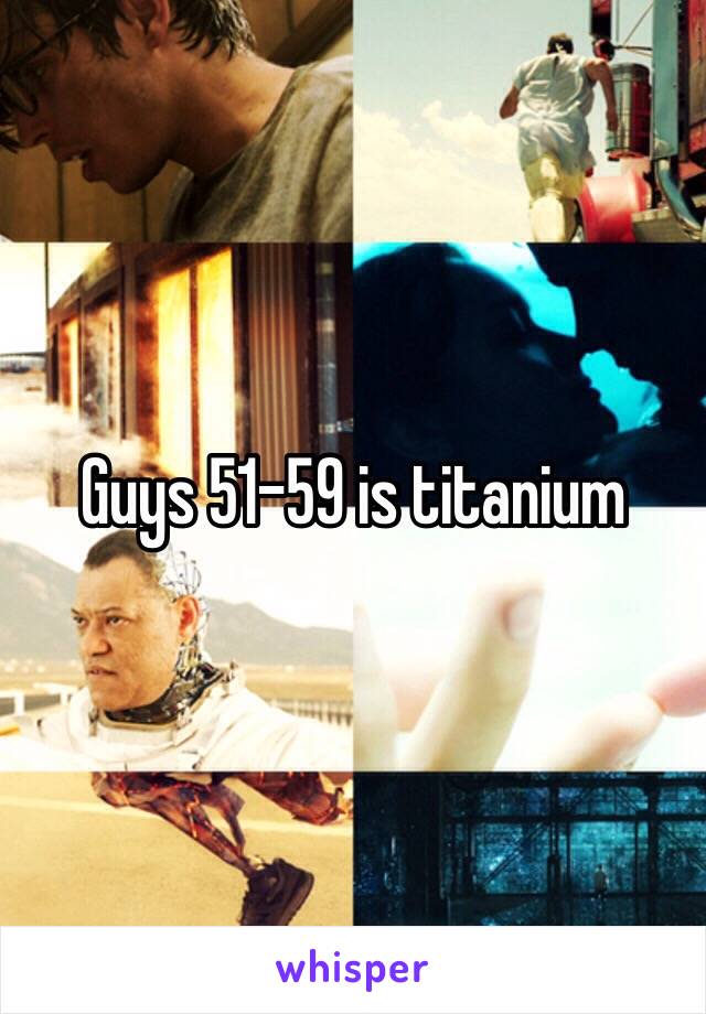 Guys 51-59 is titanium