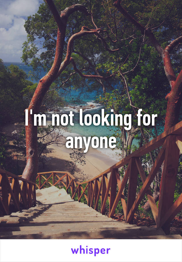 I'm not looking for anyone