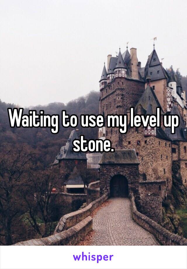 Waiting to use my level up stone. 