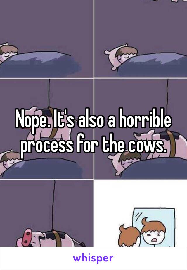 Nope. It's also a horrible process for the cows. 