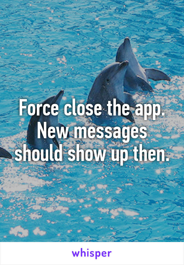 Force close the app. New messages should show up then.