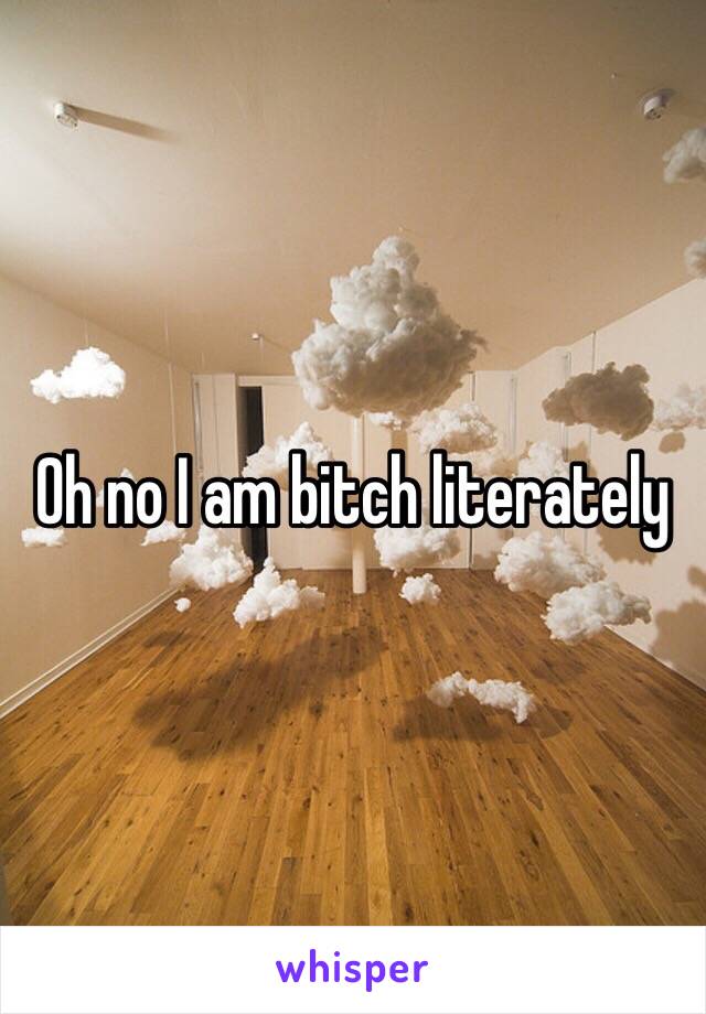 Oh no I am bitch literately 